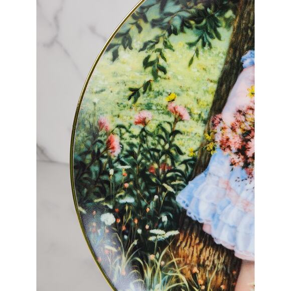 Little Sweethearts Sandra Kuck Fine China Year 1987 Wall Decor Plate 9" USA - Picture 4 of 11